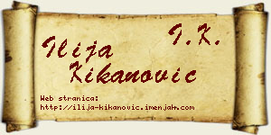 Ilija Kikanović vizit kartica